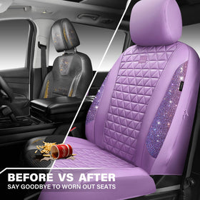 CAR PASS removable headrest covers showing easy detachment benefit