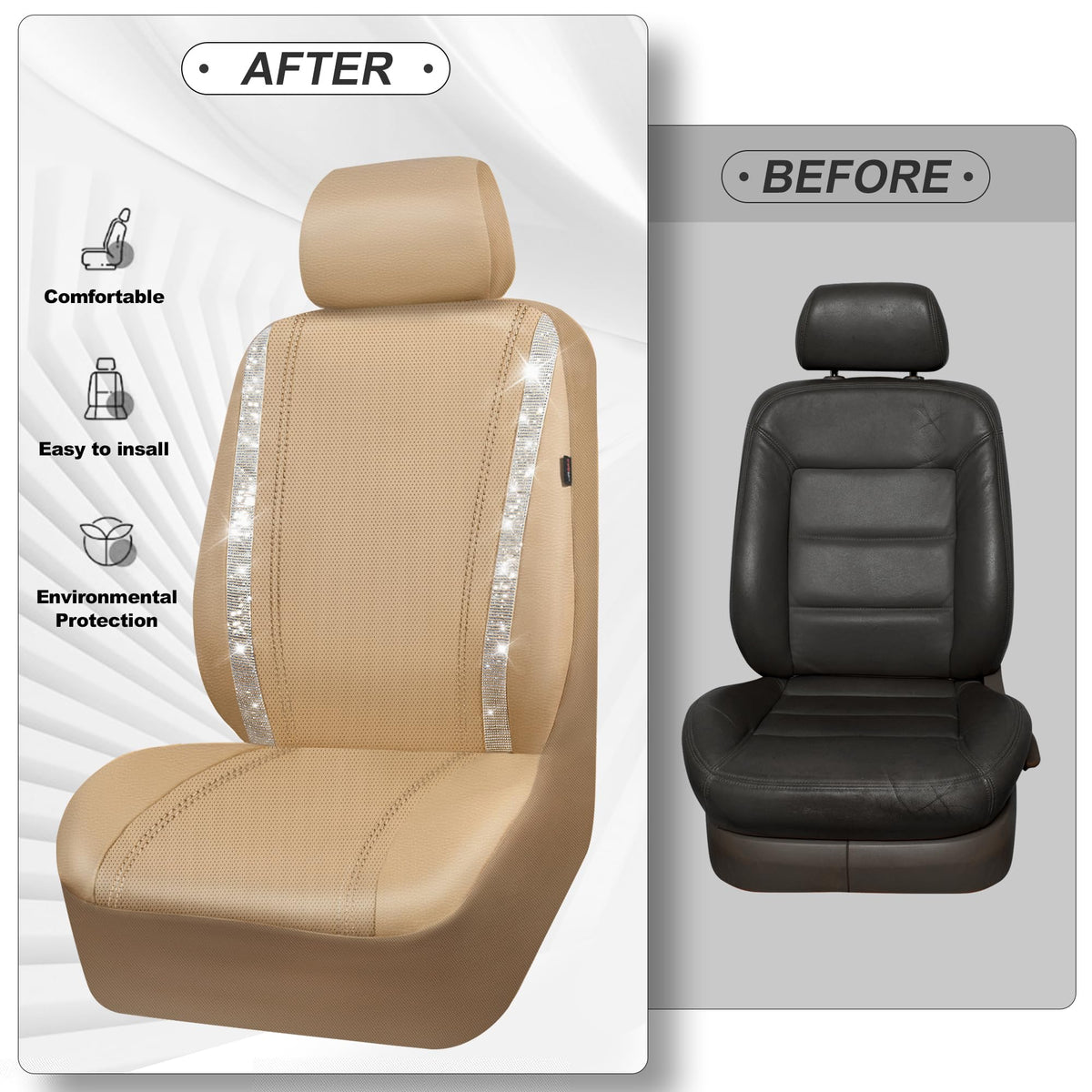 CAR PASS removable headrest piece displayed for easy fit and adjustment