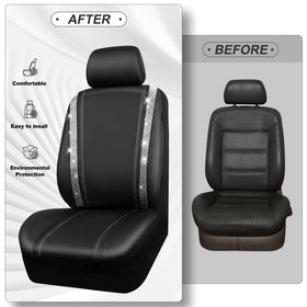 CAR PASS removable headrest pieces displayed for easy installation benefit