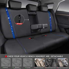 CAR PASS removable headrests set showing easy removal and flexible fit