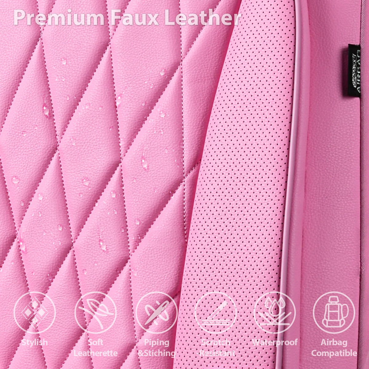 CAR PASS separate headrest cover detail allowing easy adjustment and fit