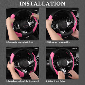 CAR PASS installed in-car showing steering cover and mats protecting interior surfaces