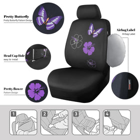 CAR PASS in-car lifestyle shot of black and purple set creating cohesive cabin aesthetic