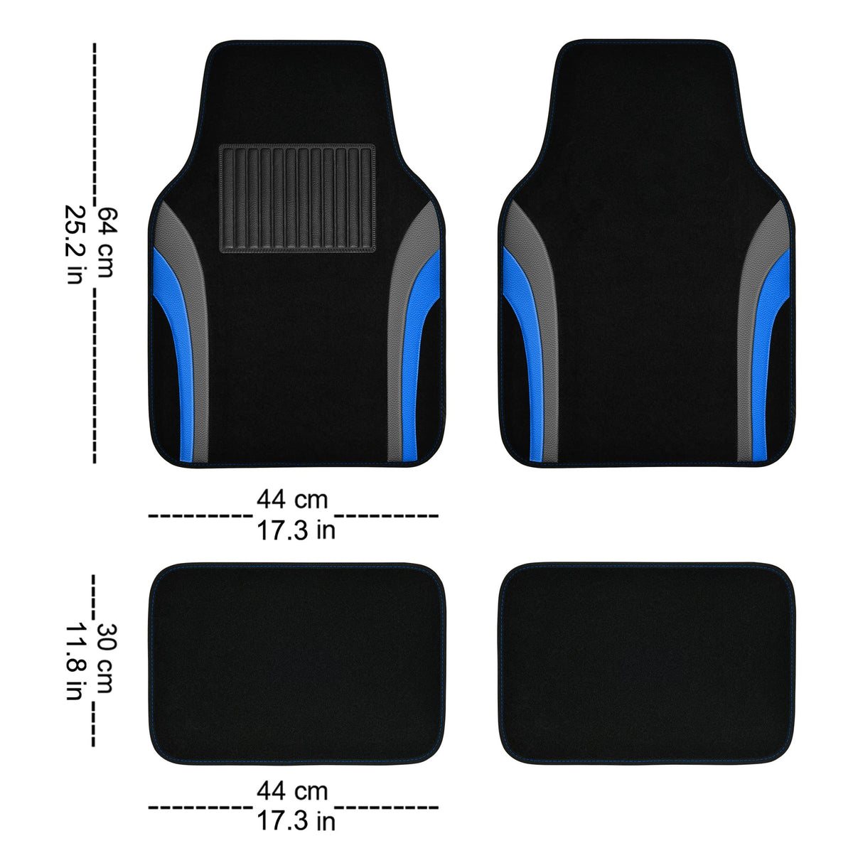 CAR PASS installed front mats in a sedan offering waterproof floor protection