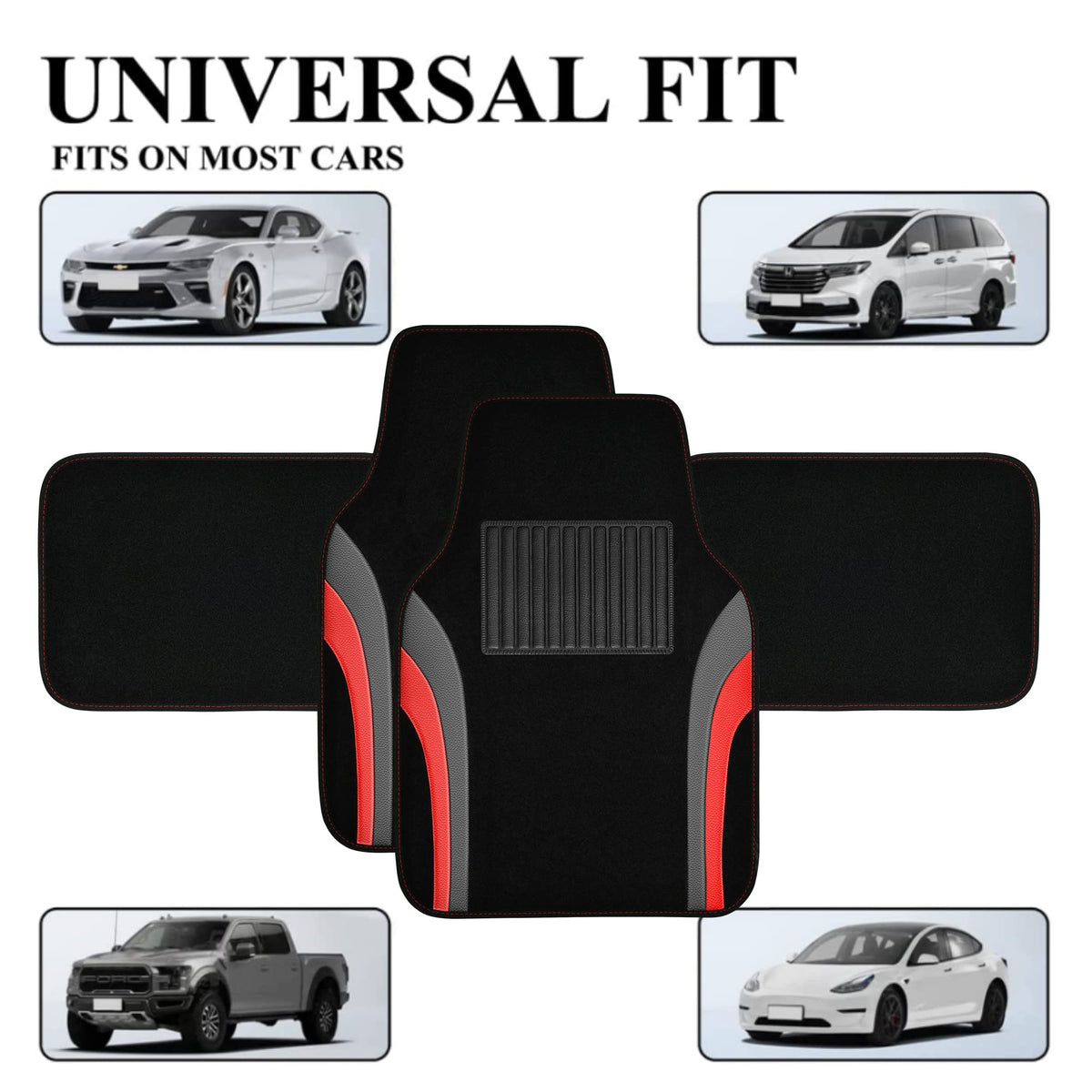 CAR PASS mats installed in a car interior showing clean look and easy maintenance