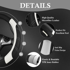 CAR PASS steering cover installed on wheel showing secure fit