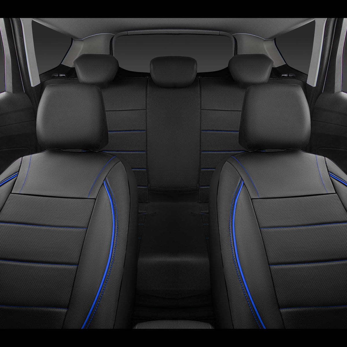 CAR PASS seat cover mid-install demonstrating quick tool-free setup