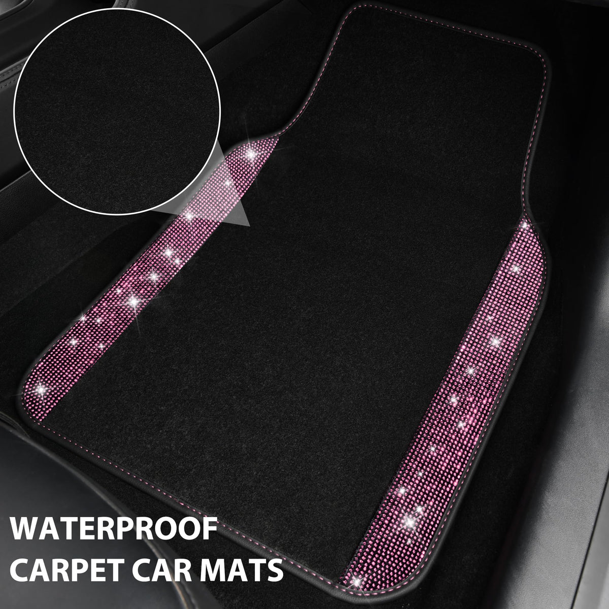 CAR PASS installed driver side mat showing secure fit and stylish look