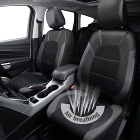 CAR PASS installed front seat covers demonstrating sleek protective appearance