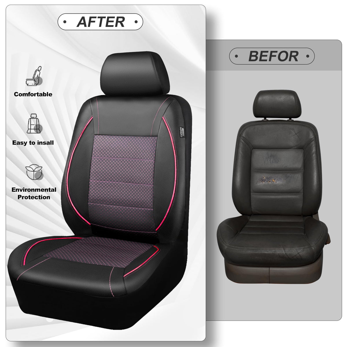 CAR PASS installed in SUV lifestyle scene showcasing stylish black and pink contrast