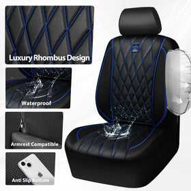 CAR PASS installed on seat with ruler scale showing true fit and coverage benefit