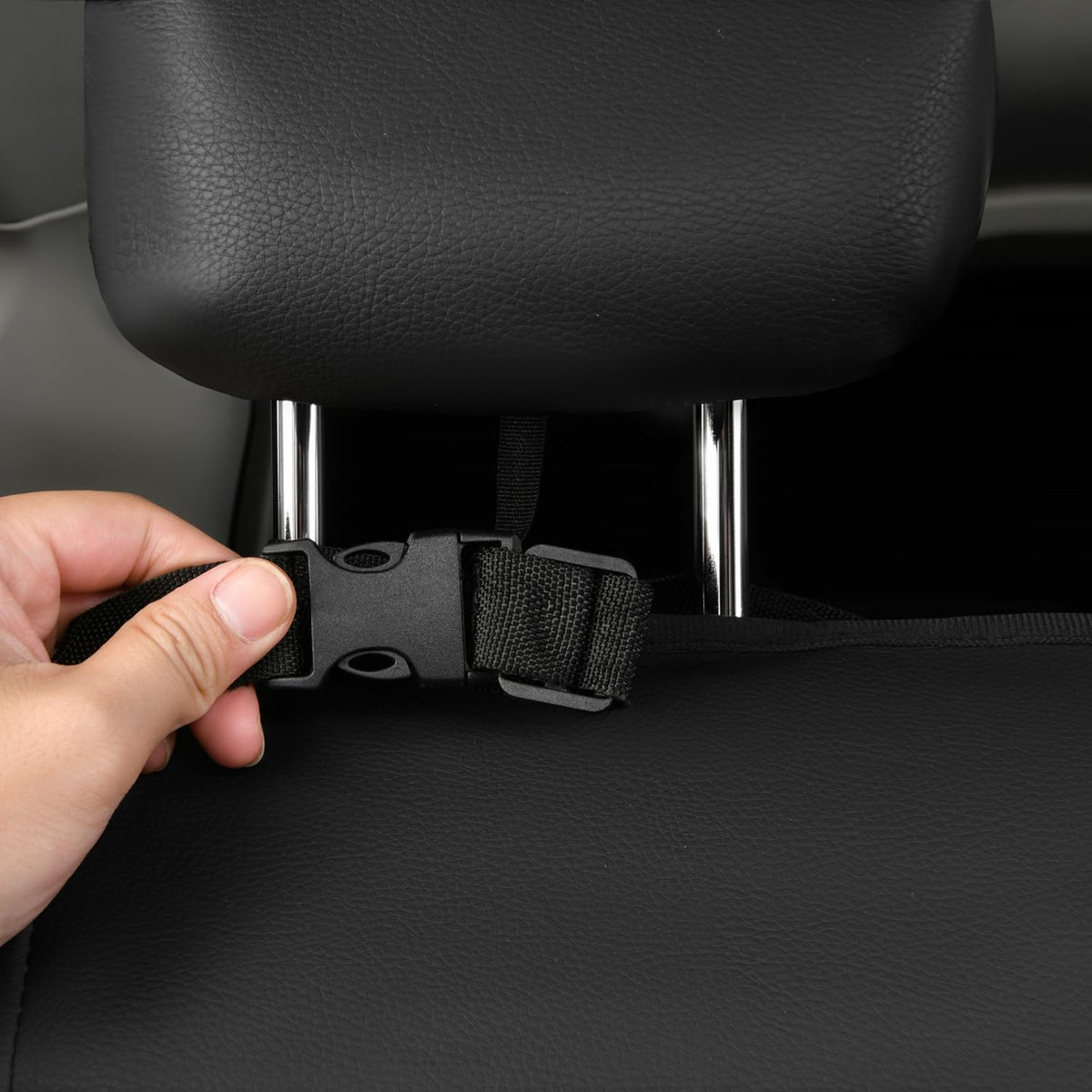 CAR PASS cover installed with child seat illustrating protection for busy families