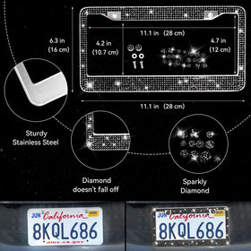 CAR PASS license plate frame installed showcasing exterior sparkle and curb appeal