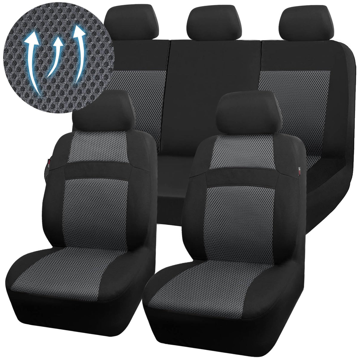 CAR PASS lifestyle shot inside vehicle showing charcoal covers enhancing interior