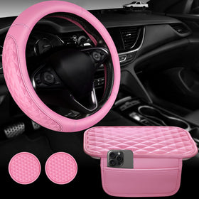 CAR PASS full car interior lifestyle shot showing coordinated pink comfort