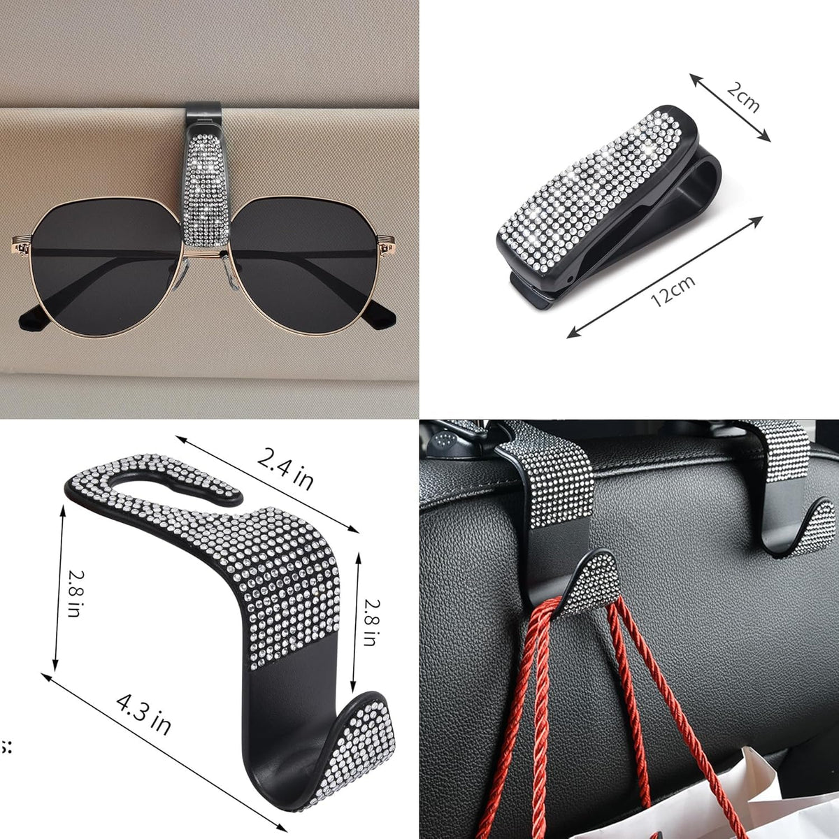 CAR PASS lifestyle interior shot shows cohesive glittered accessories for stylish cabin