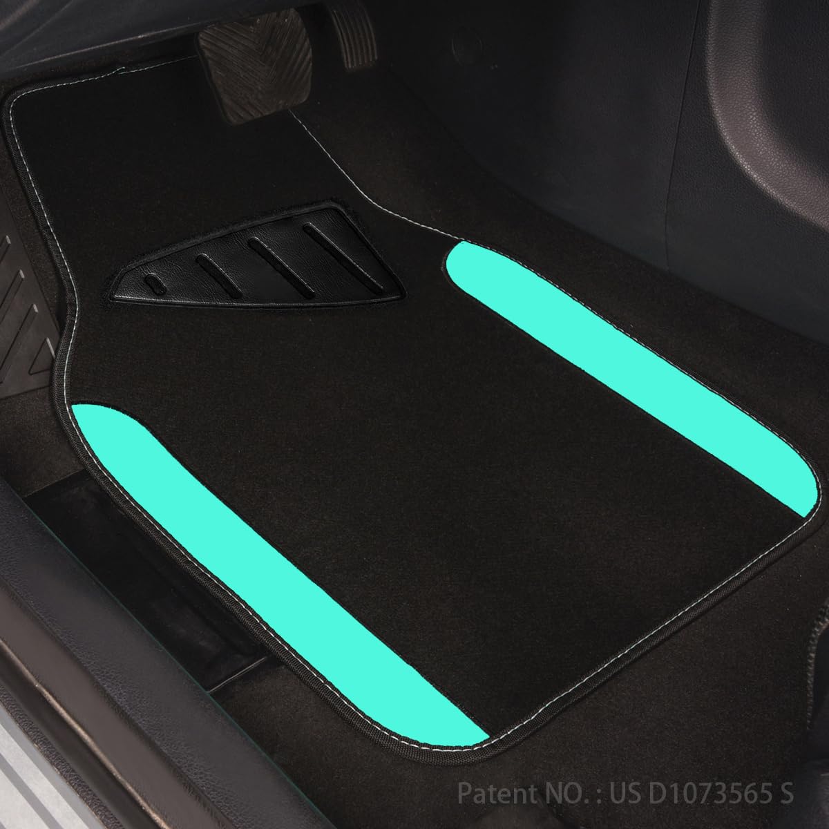 CAR PASS mat being rinsed outdoors showing quick hose-clean benefit