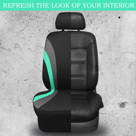 CAR PASS interior lifestyle shot with mint covers in urban car, adds personality and protection