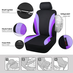 CAR PASS headrest cover close-up showing stitching and easy slip-on design