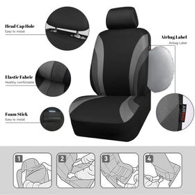 CAR PASS installed on car front seats, sportier interior and seat protection