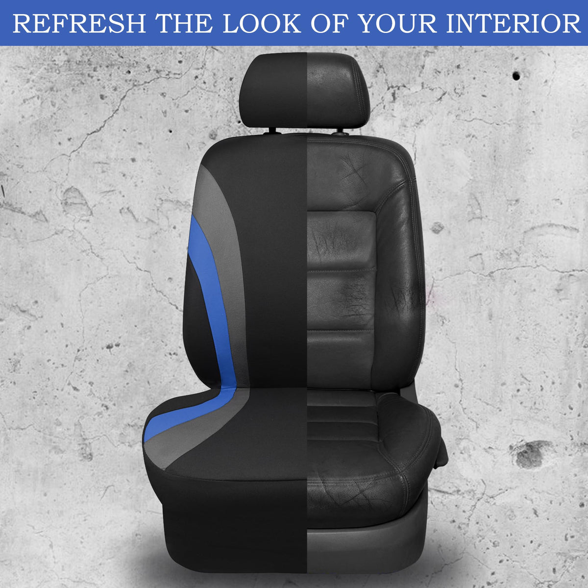 CAR PASS seat size comparison beside ruler, universal fit for most vehicle seats