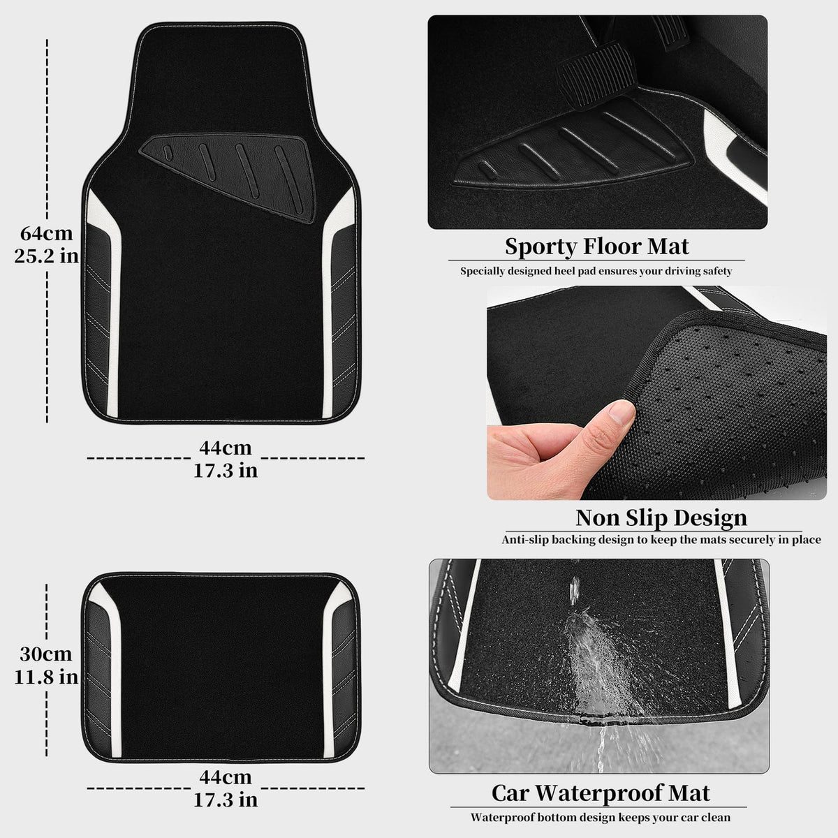 CAR PASS floor mat backing nib detail preventing slippage