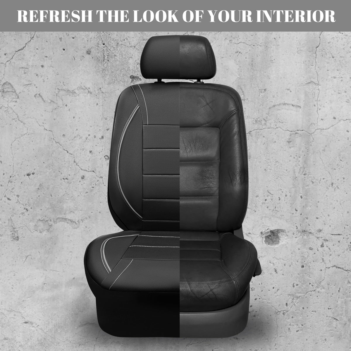 CAR PASS material texture close-up showing smooth leather look and easy cleaning