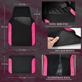 CAR PASS material texture detail showing lace pattern and waterproof benefit
