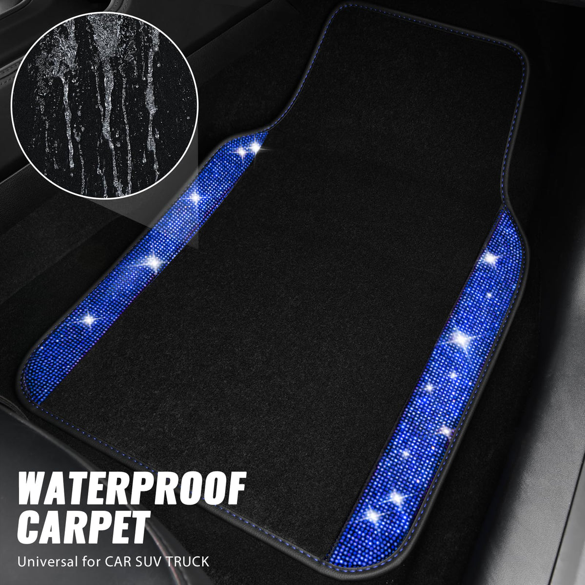 CAR PASS mats installed in car demonstrating fit and interior enhancement