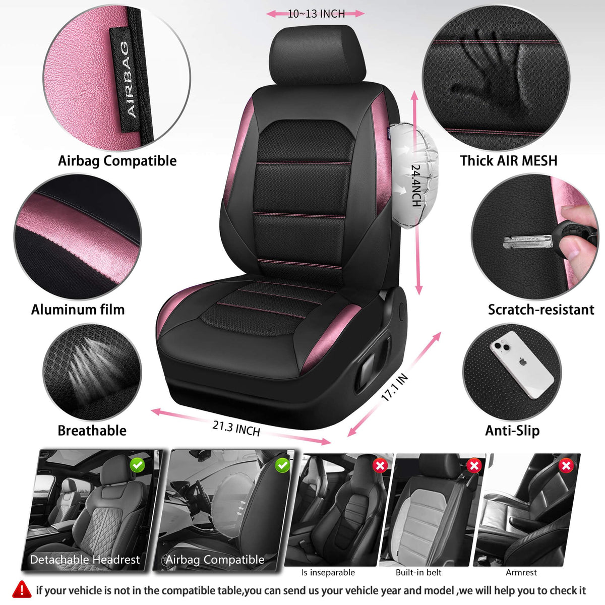 CAR PASS metal-film leather splice accent adding scratch resistance