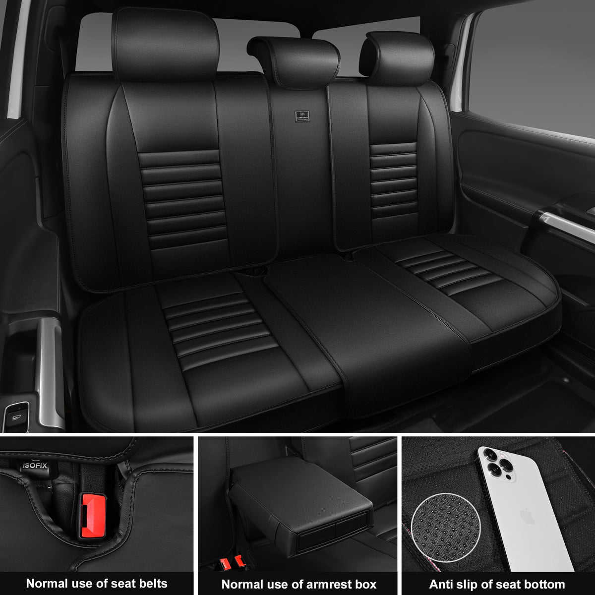 CAR PASS armrest zipper detail enabling armrest use without removing cover