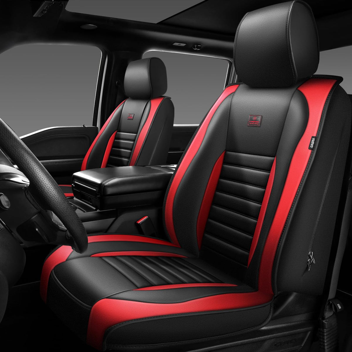 CAR PASS front view showing full seat cover protecting upholstery