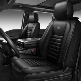 CAR PASS front view of seat cover showing full luxury protection