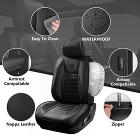 CAR PASS headrest cover close-up highlighting removable fit and comfort