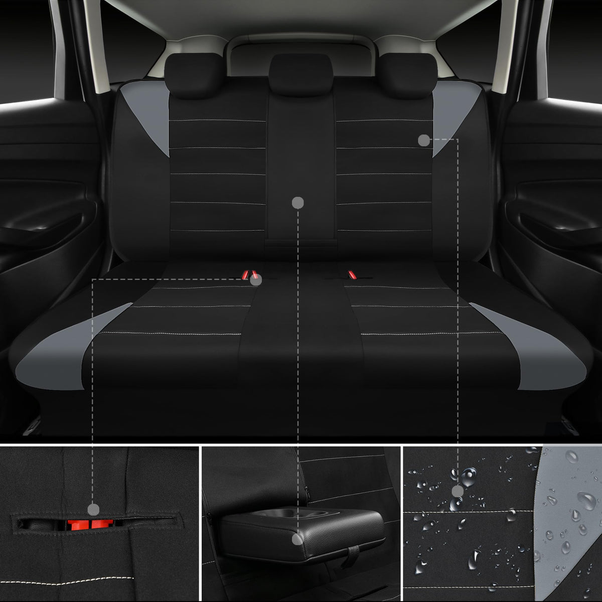 CAR PASS neoprene texture close-up showing waterproof surface and wipeable comfort