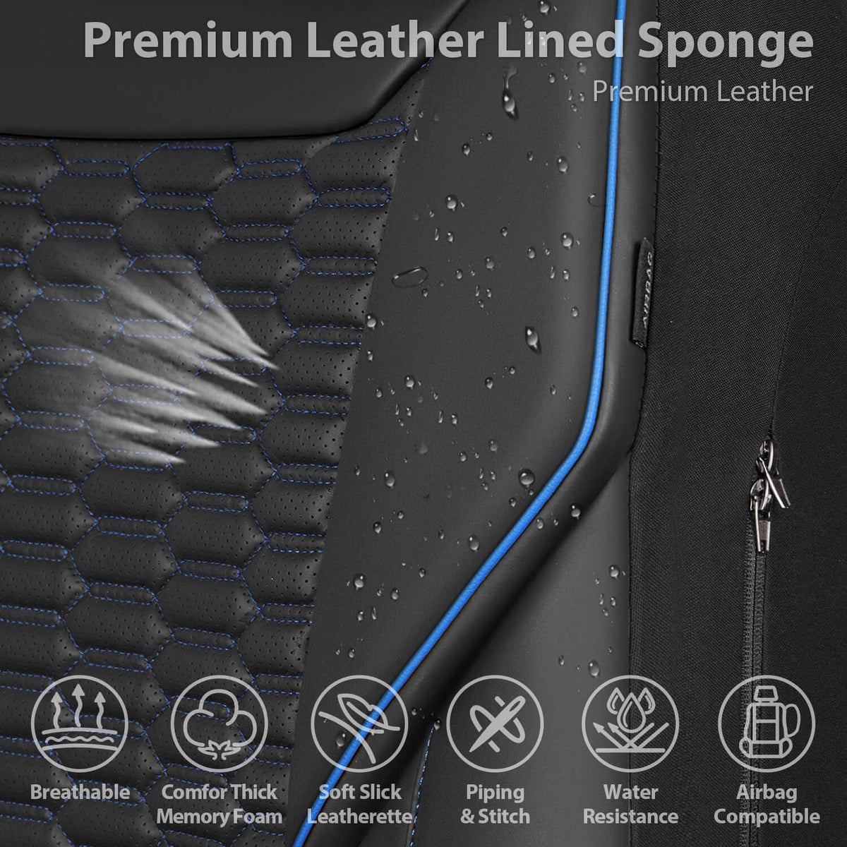 CAR PASS non-slip backing detail preventing cover movement while driving