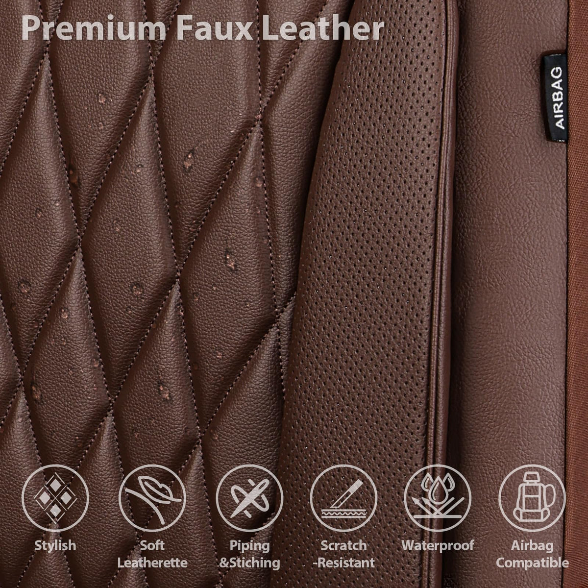 CAR PASS non-slip backing detail keeps covers securely in place while driving