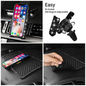 CAR PASS phone holder on dashboard displaying stable grip and hands-free convenience