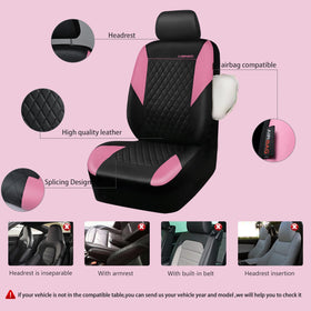 CAR PASS pink seat covers installed in a car showing stylish everyday use