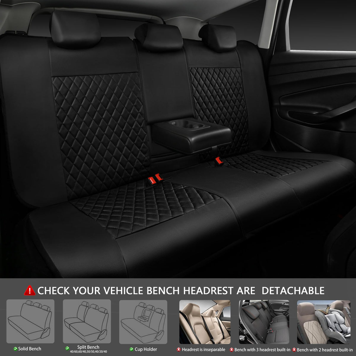 CAR PASS seat side seam detail demonstrating airbag-compatible design for safety
