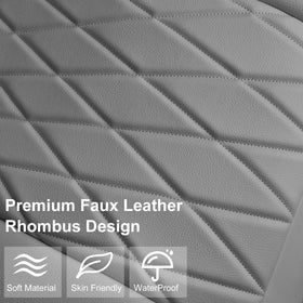 CAR PASS close-up of PU leather rhombic texture highlighting durable finish