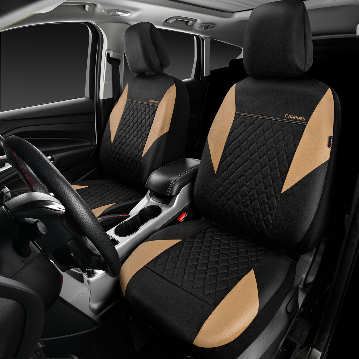 CAR PASS quilted leather close-up showing stitch detail and comfort