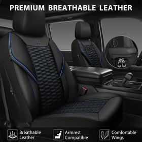 CAR PASS close-up quilted PU leather texture highlighting comfort