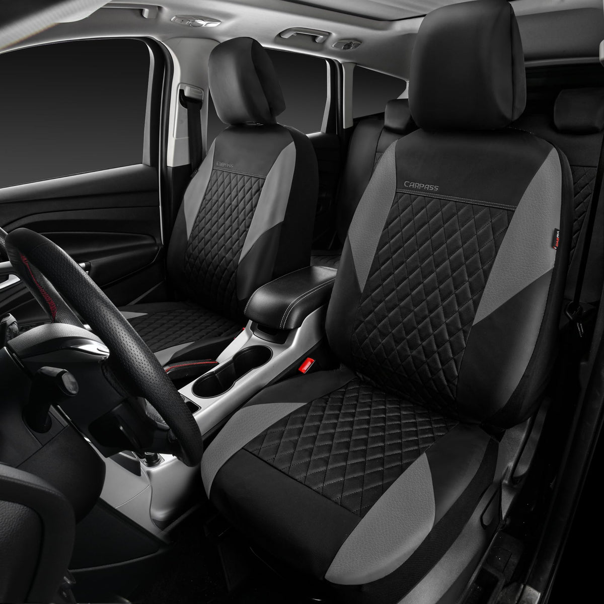 CAR PASS quilted PU texture close-up highlighting stylish comfort