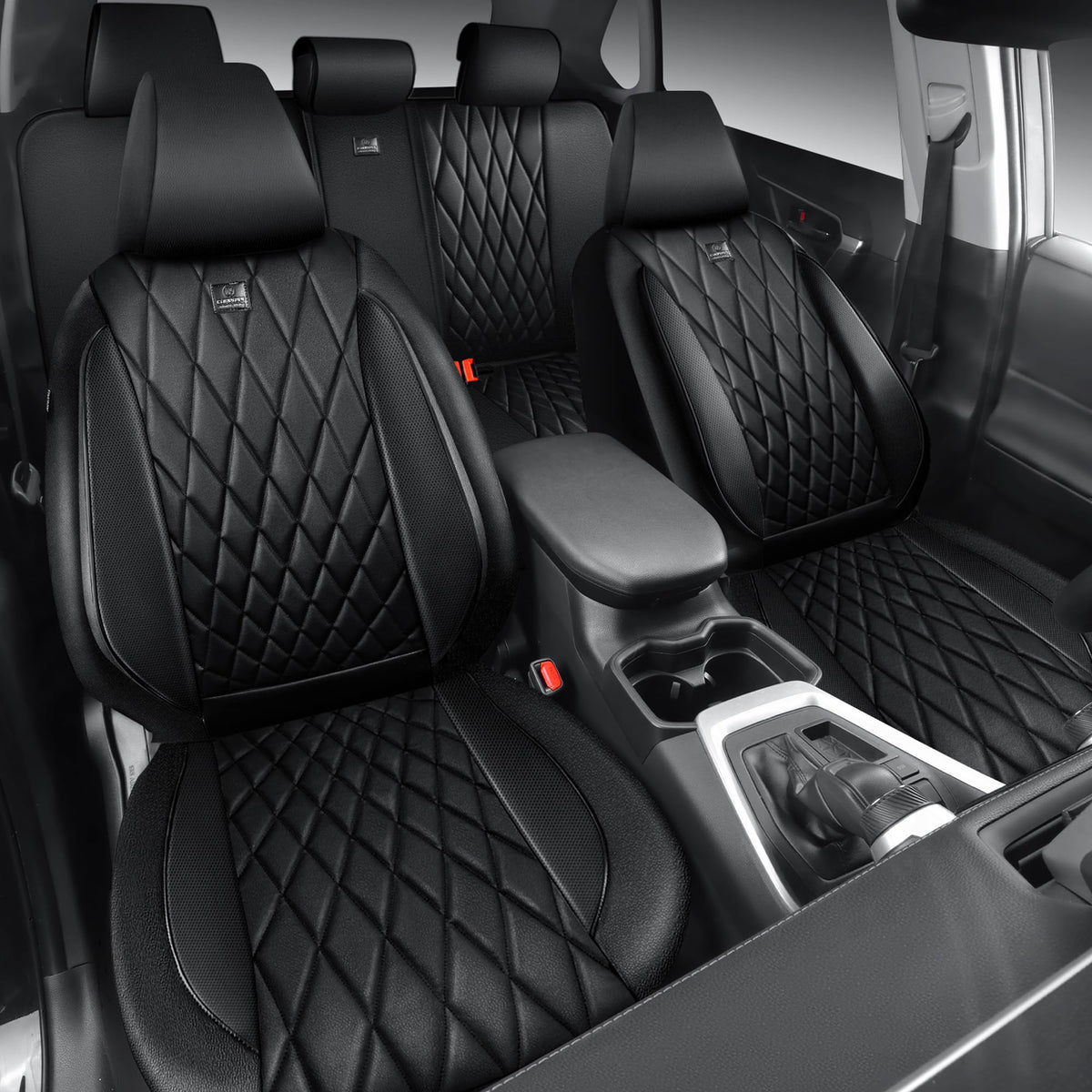 CAR PASS front seats full view showing tailored black Nappa leather and neat fit benefiting cabin style