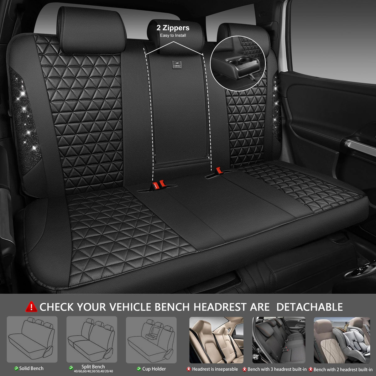 CAR PASS rear bench cover installed showing clean cohesive look