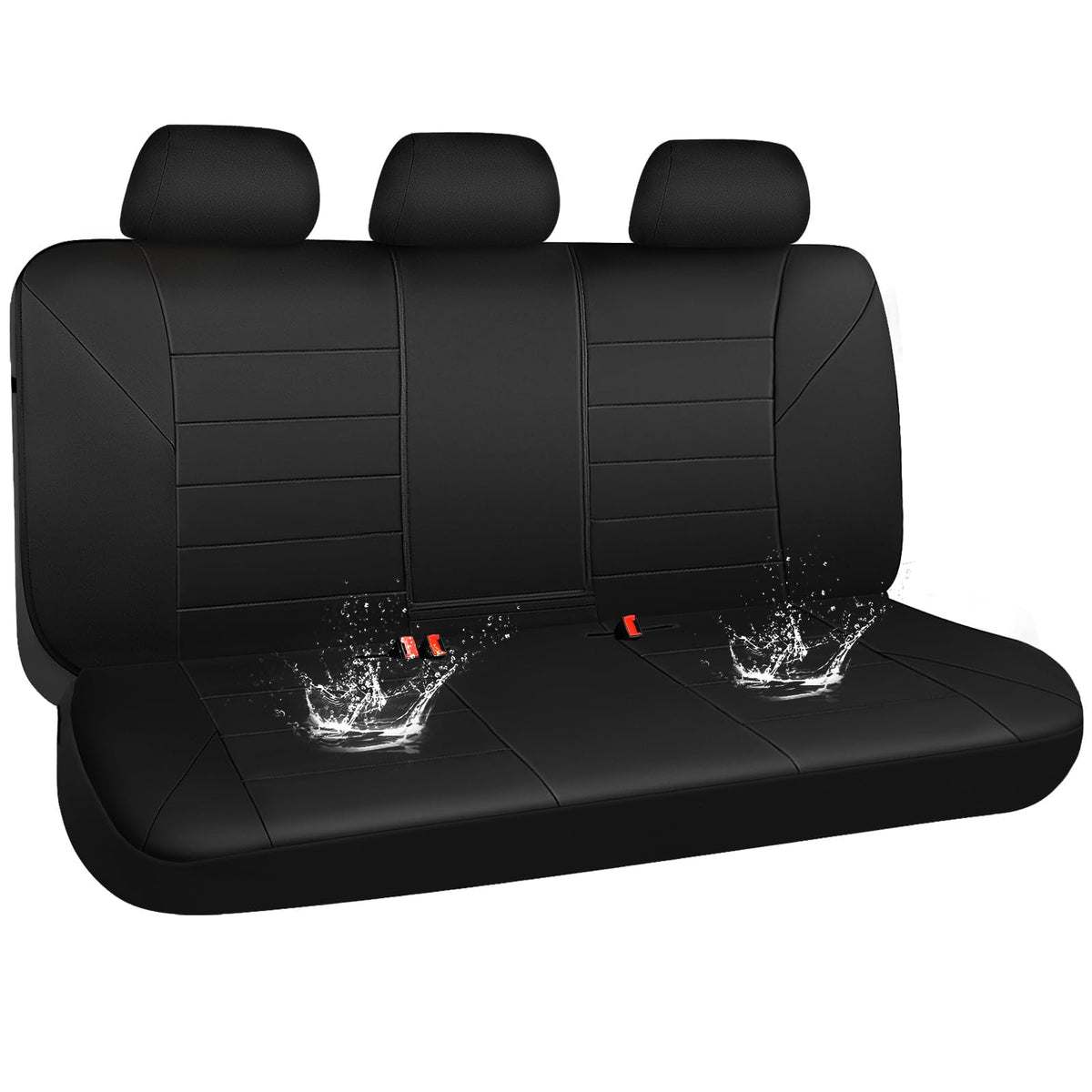 CAR PASS rear cover front view showing full-seat protection and clean look