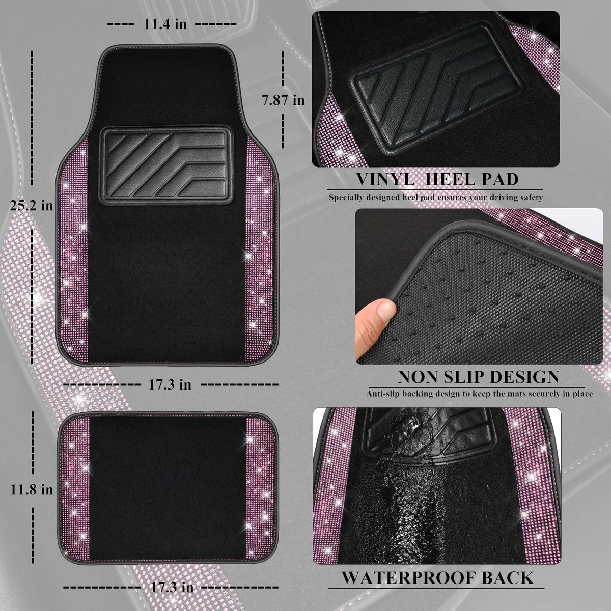 CAR PASS rear mat layout displaying two smaller mats and matching design