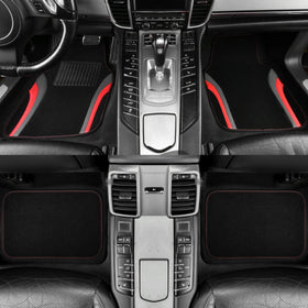 CAR PASS two rear mats laid out showing full coverage and universal fit benefit