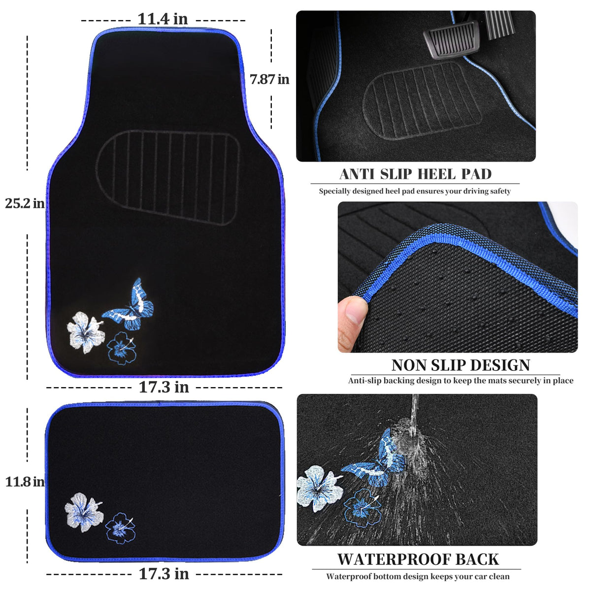 CAR PASS rear mats installed in vehicle demonstrating full coverage and style